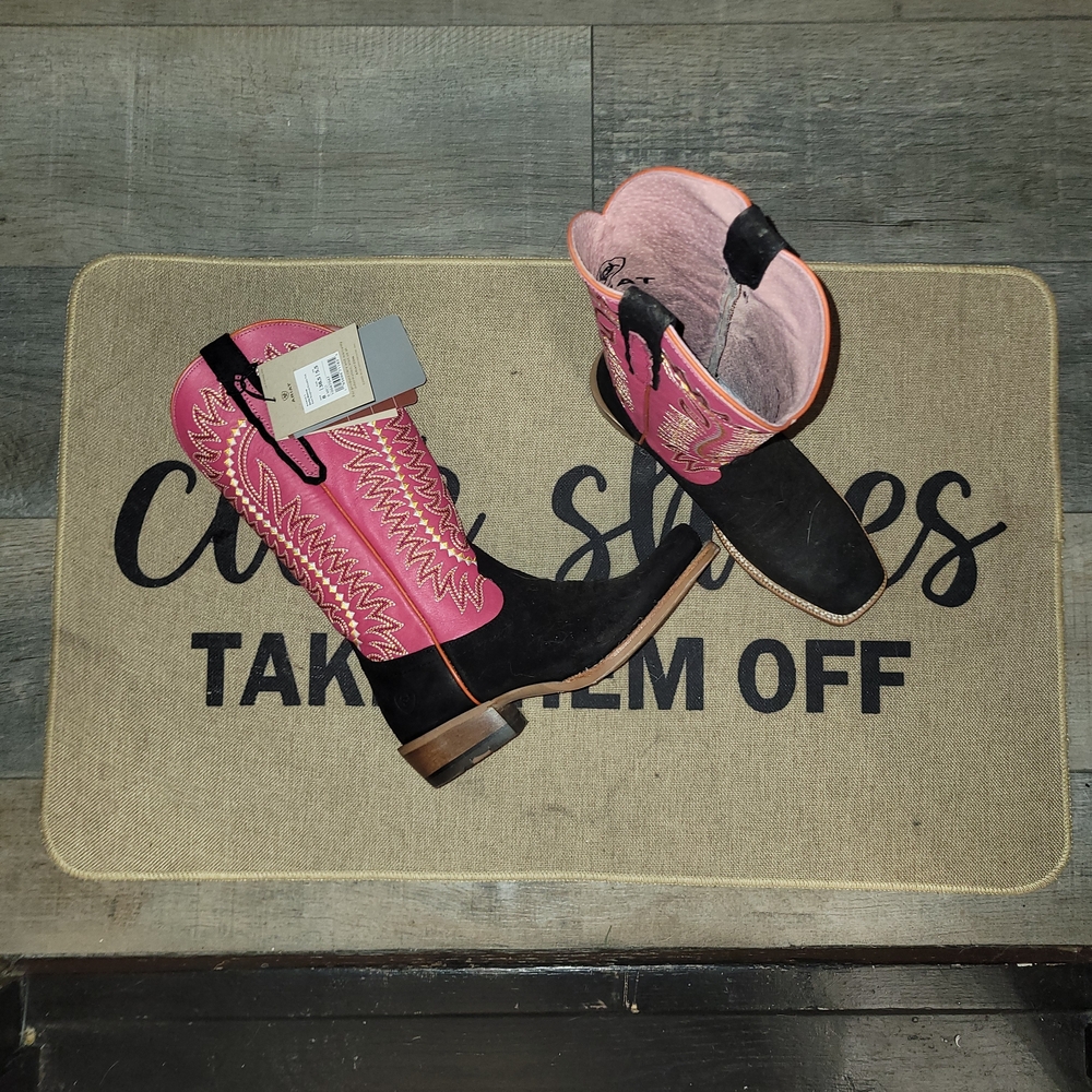 Ariat Pink and Black Heeled Boots